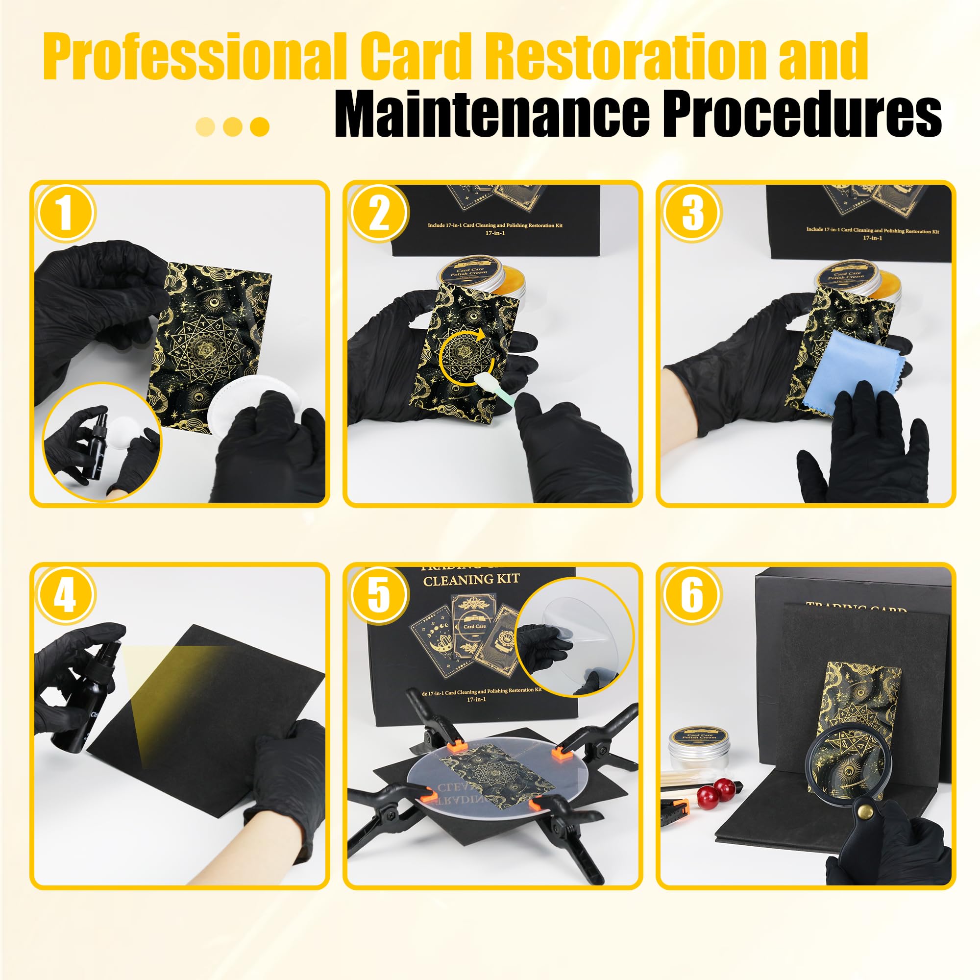 SFAED Card Care Kit nitrile gloves prevent fingerprints during cleaning
