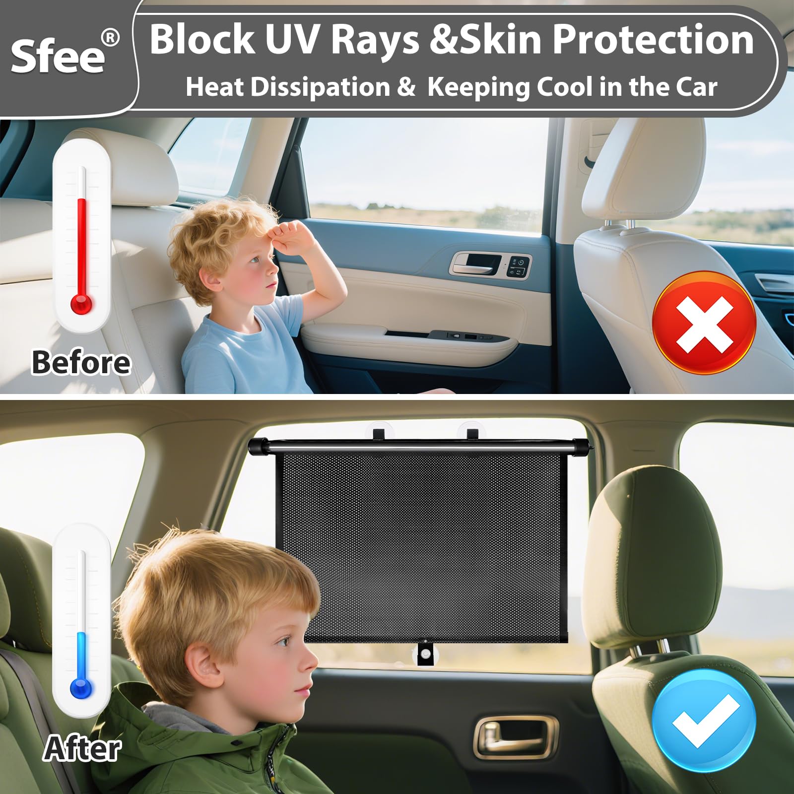 Sfee shade provides privacy with dual-layer design while maintaining outside visibility