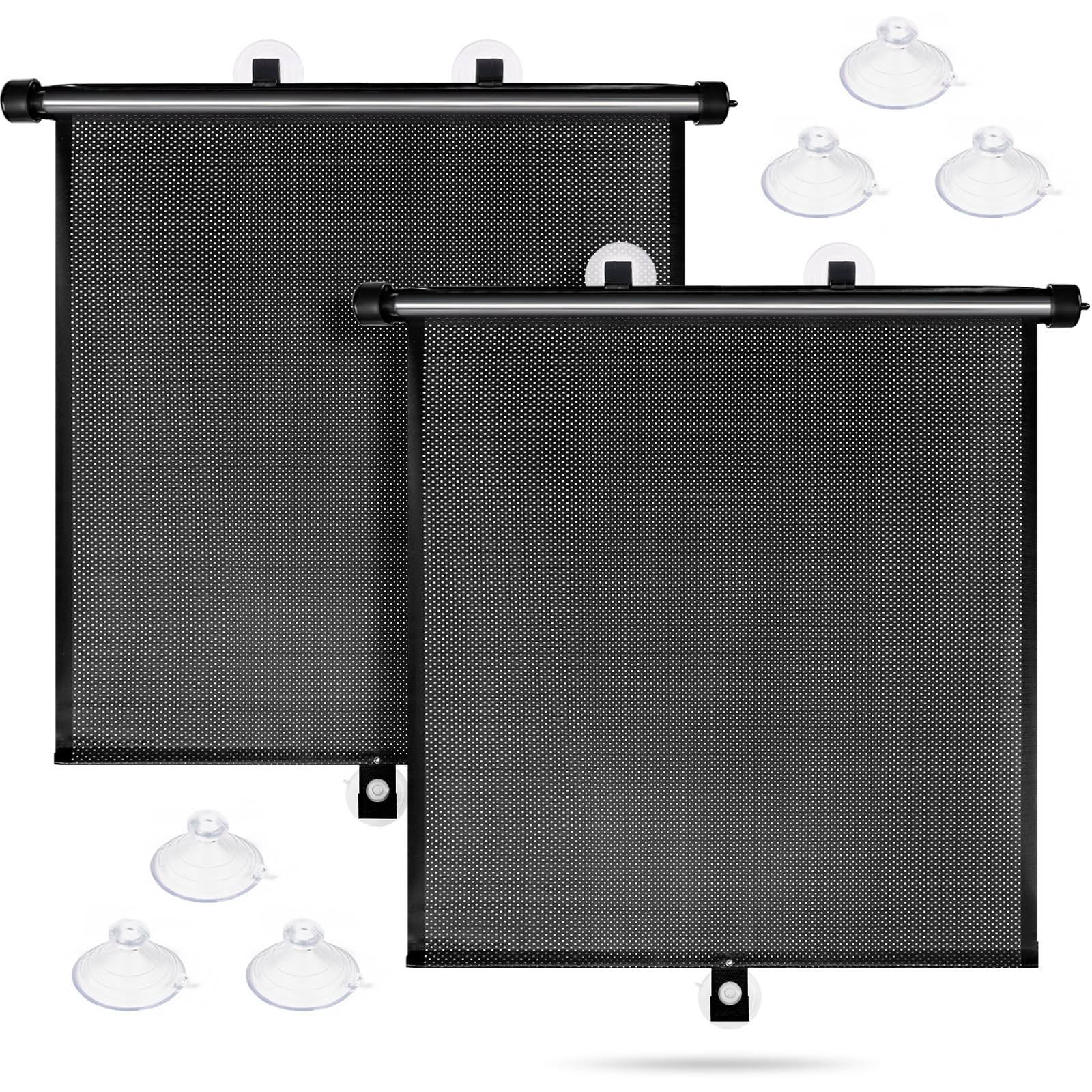 Sfee car window shade with retractable side window for cooler rides and glare reduction