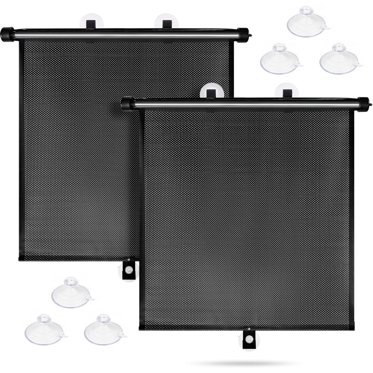 Sfee car window shade with retractable side window for cooler rides and glare reduction