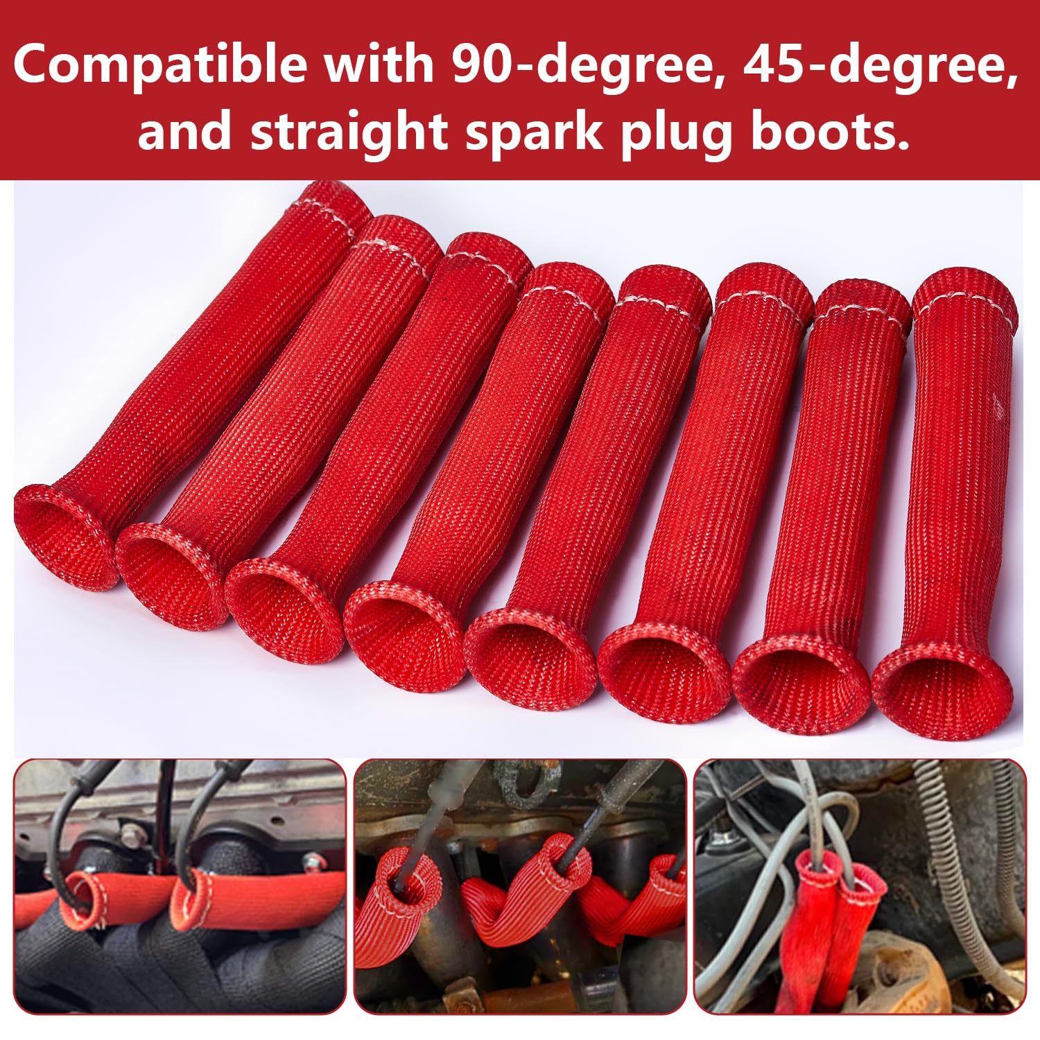 Sfoezdc spark plug boot heat shield 8-pack offers full engine coverage