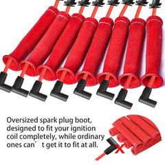 Sfoezdc spark plug boot heat shield closeup demonstrates durable fiberglass construction