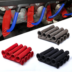 Sfoezdc spark plug wire heat shield red provides high-temperature protection near headers