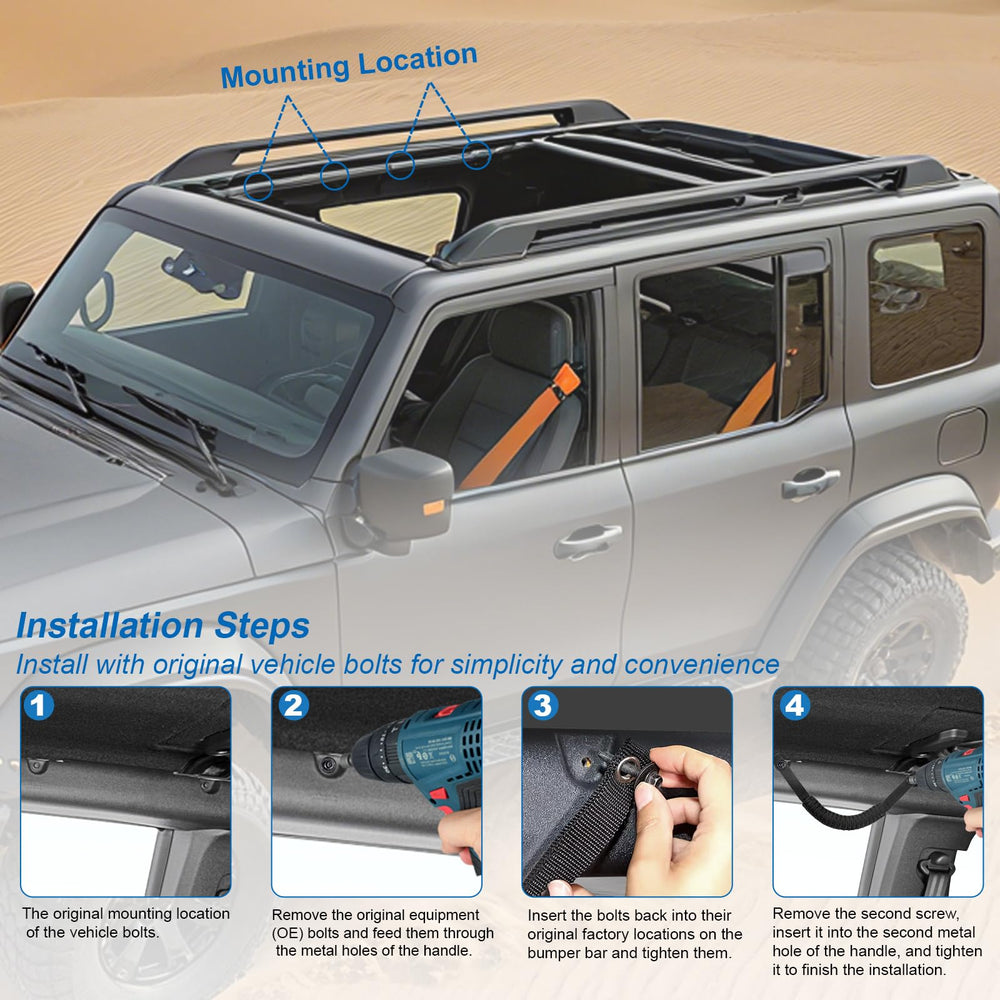 SFYHORK roll bar grab handles in black packaging