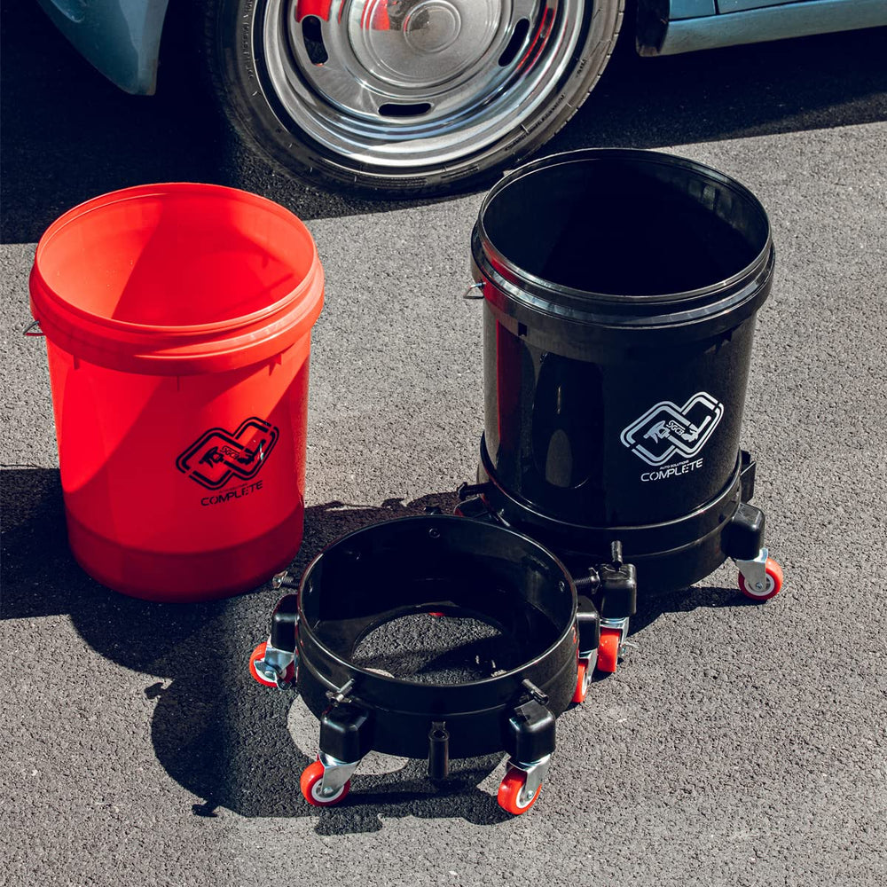 SGCB Pro bucket dolly dual bucket setup supports convenient two-bucket car wash.