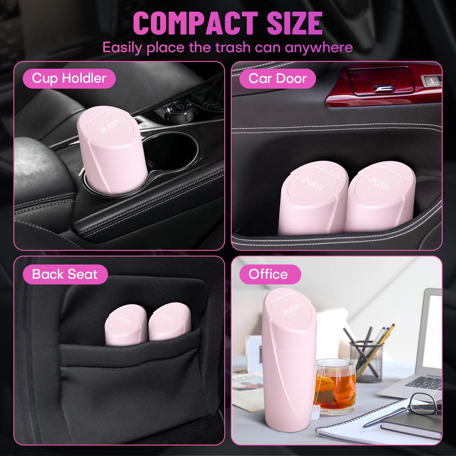 SGLRT car trash bin with leakproof lid prevents spills.