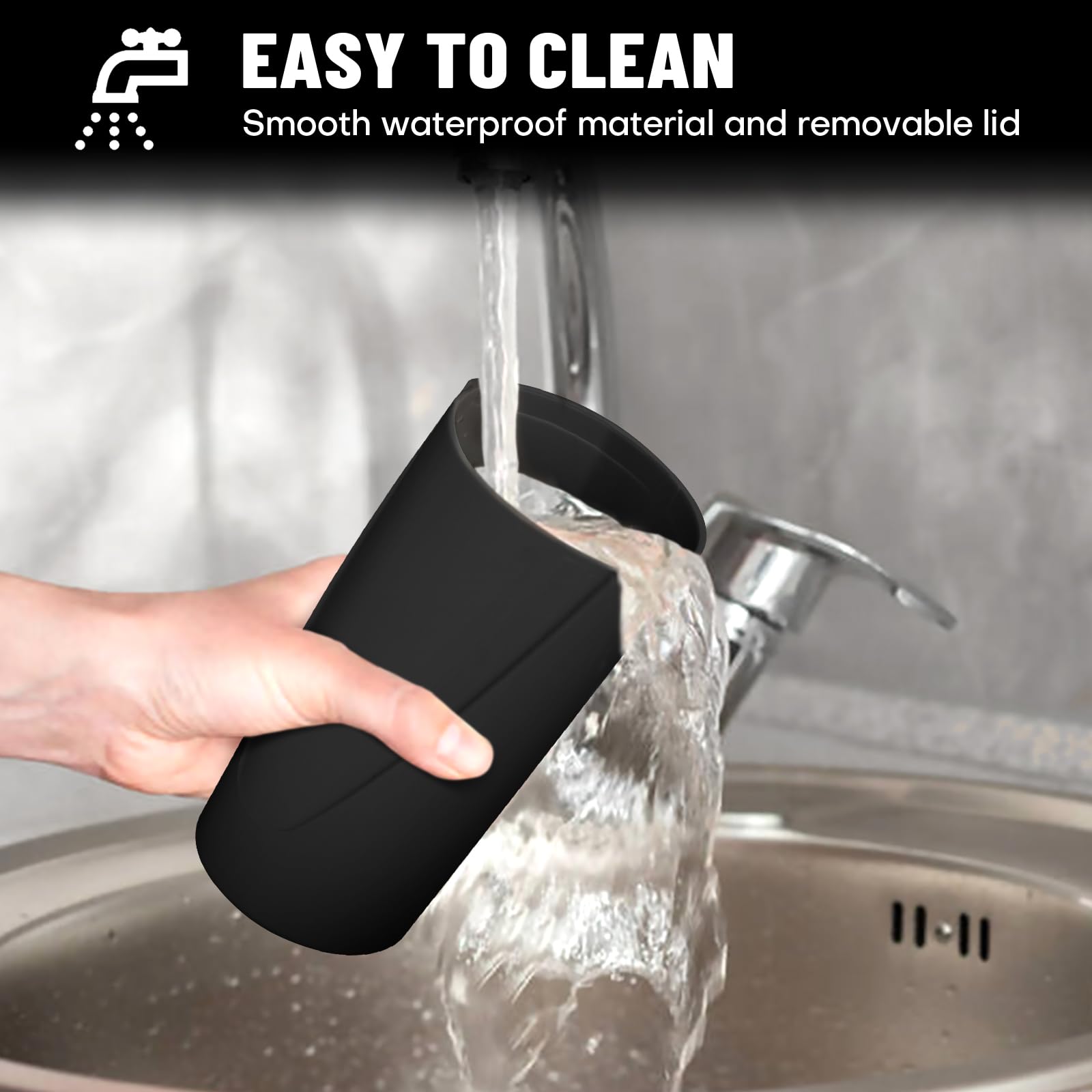 SGLRT leakproof lid with spring loaded design prevents spills