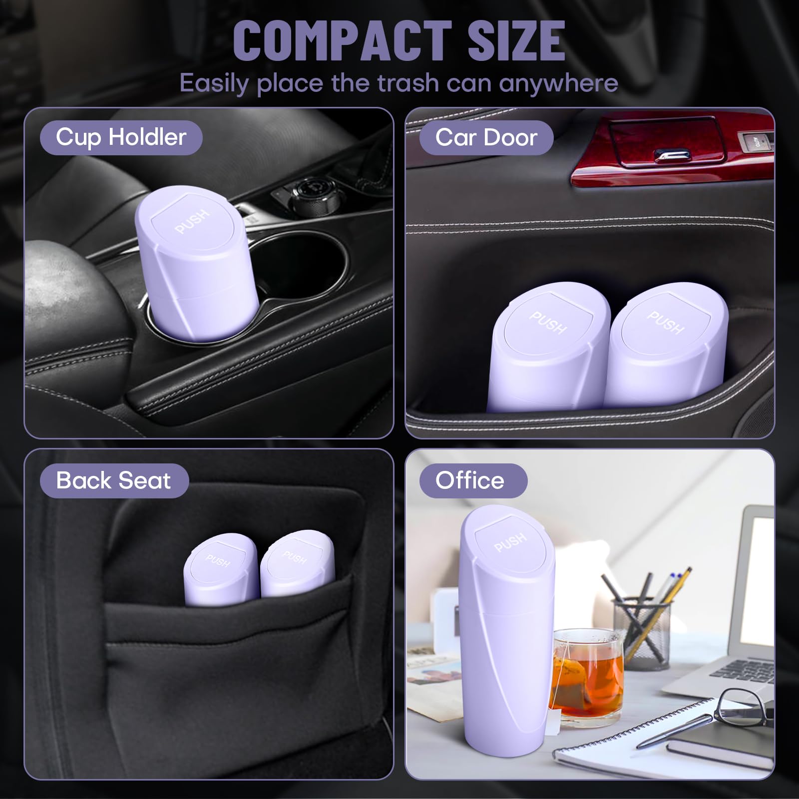SGLRT leakproof vehicle trash bin prevents spills during travel.