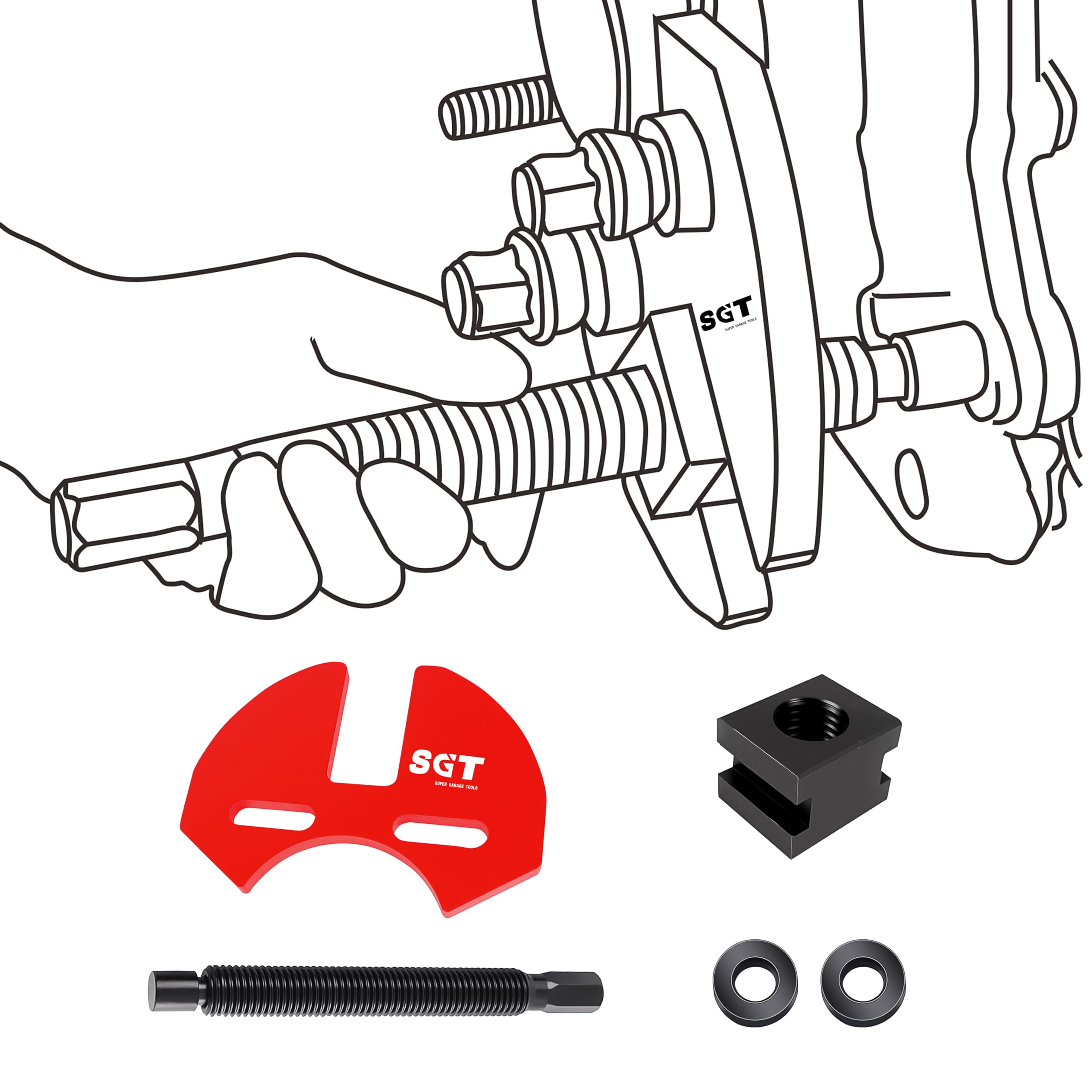 SGT 40100 hub remover compatible with 5 6 8 lug hubs versatility
