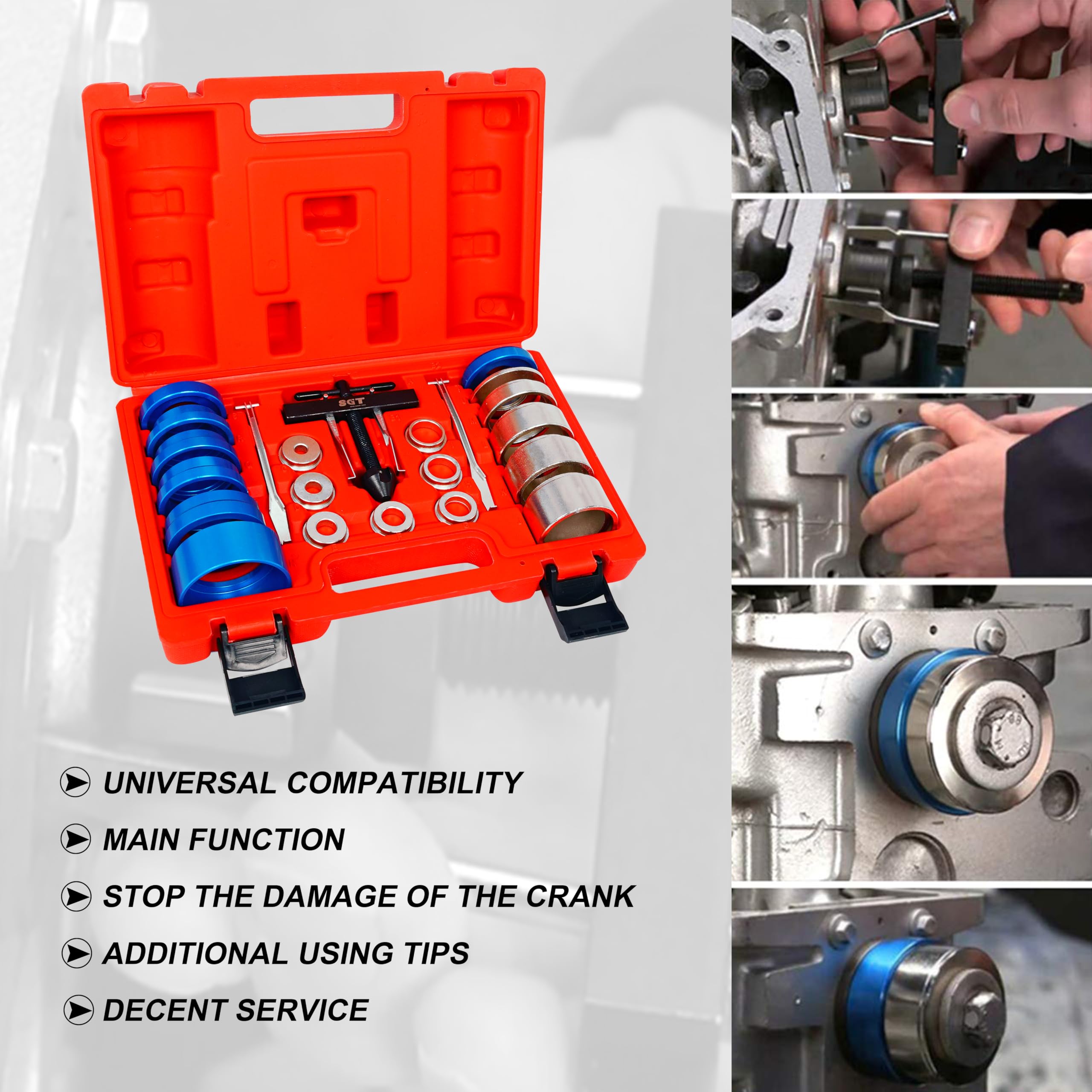 Aluminum sealing adapter protects crank during seal work by SGT