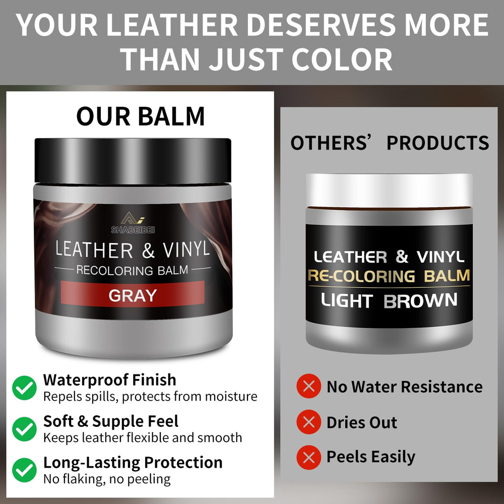 SHABEIBEI Leather Recoloring Balm swatch shows smooth blending for fading or scratch repair.