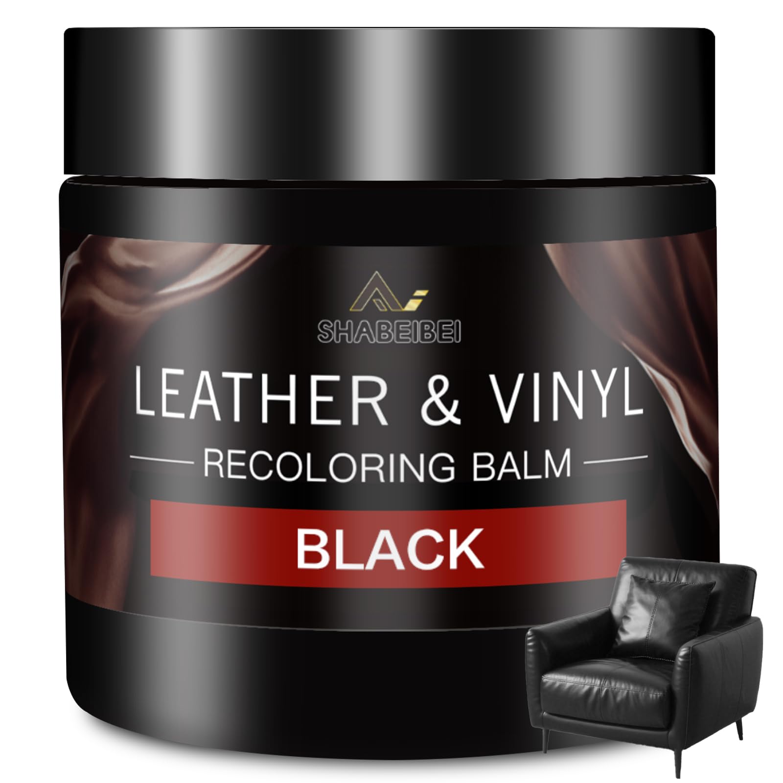 SHABEIBEI leather recoloring balm bottle shows quick color refresh for worn furniture.