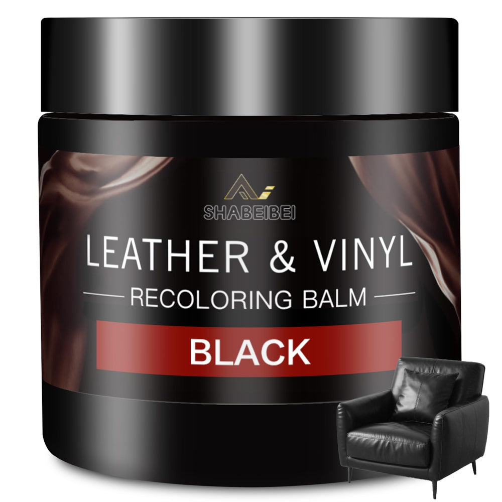 SHABEIBEI leather recoloring balm bottle shows quick color refresh for worn furniture.