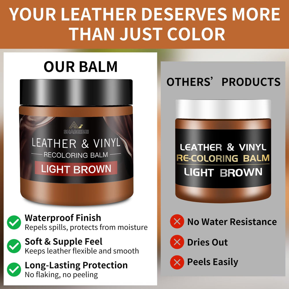 SHABEIBEI leather scratch remover being applied to a scratch