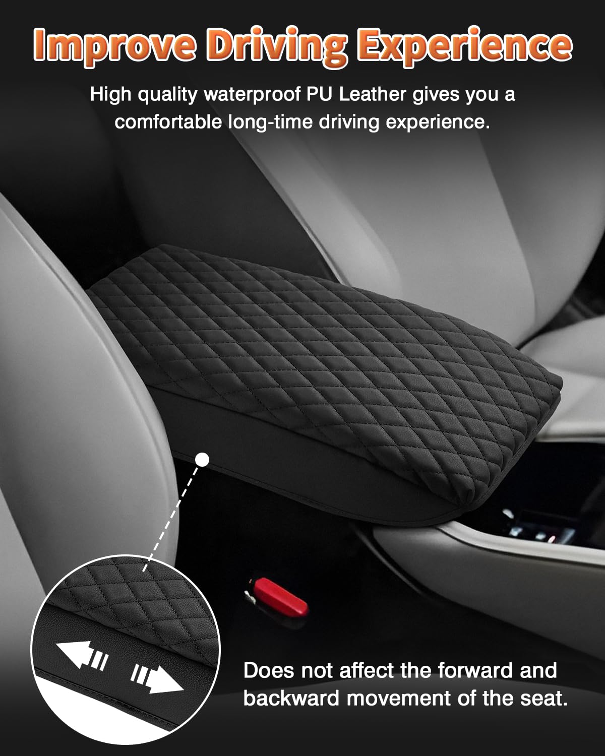 Shademax center console cover waterproof PU leather for updated interior look