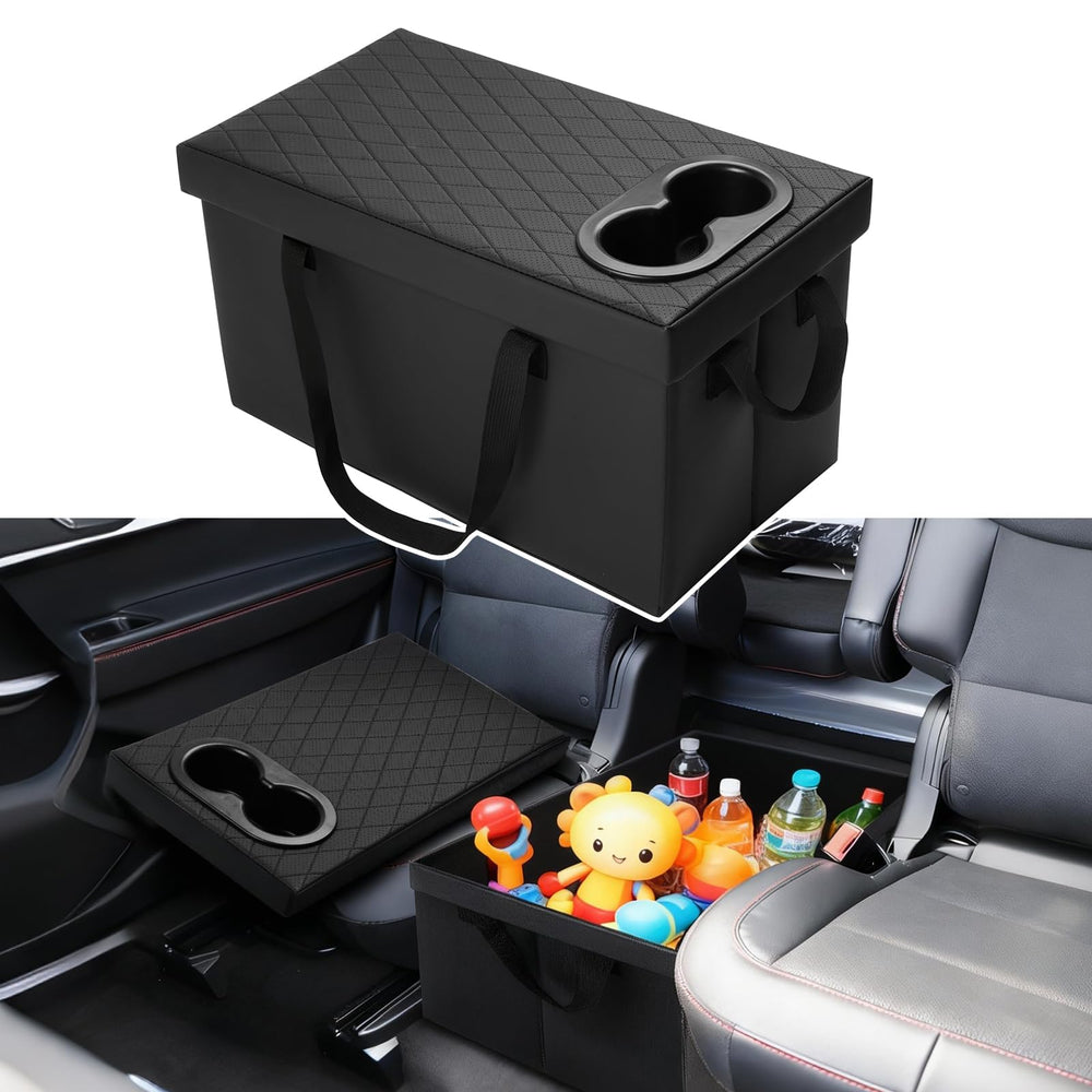 Shademax Ford Explorer seat organizer with cup holders keeps drinks accessible during trips