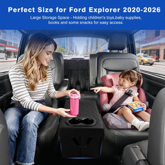 Shademax backseat organizer provides wide storage for toys and snacks in Ford Explorer