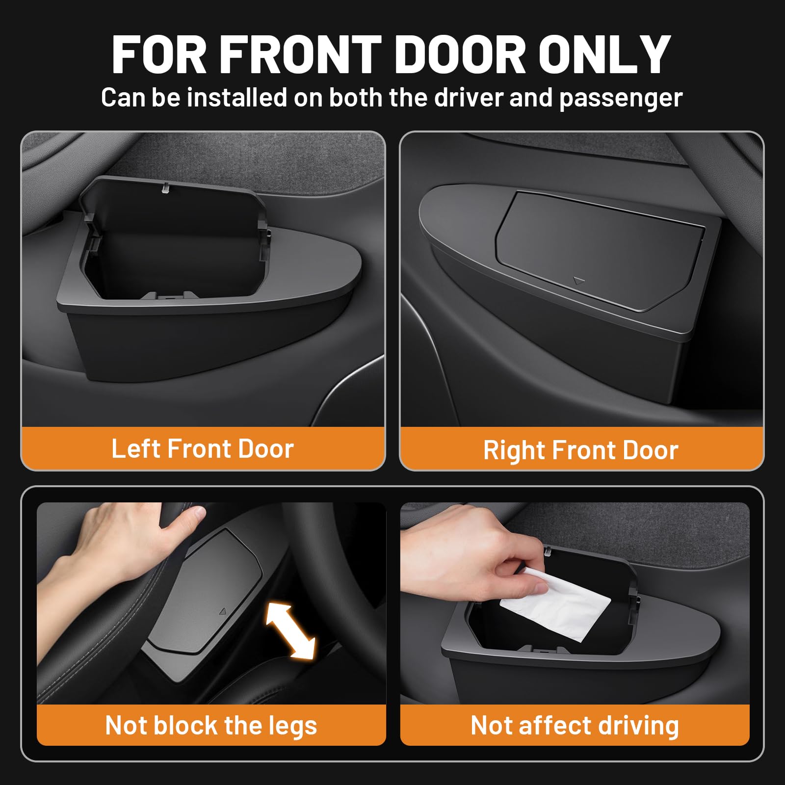 Shademax compact design fits tight spaces behind Model Y Juniper door.