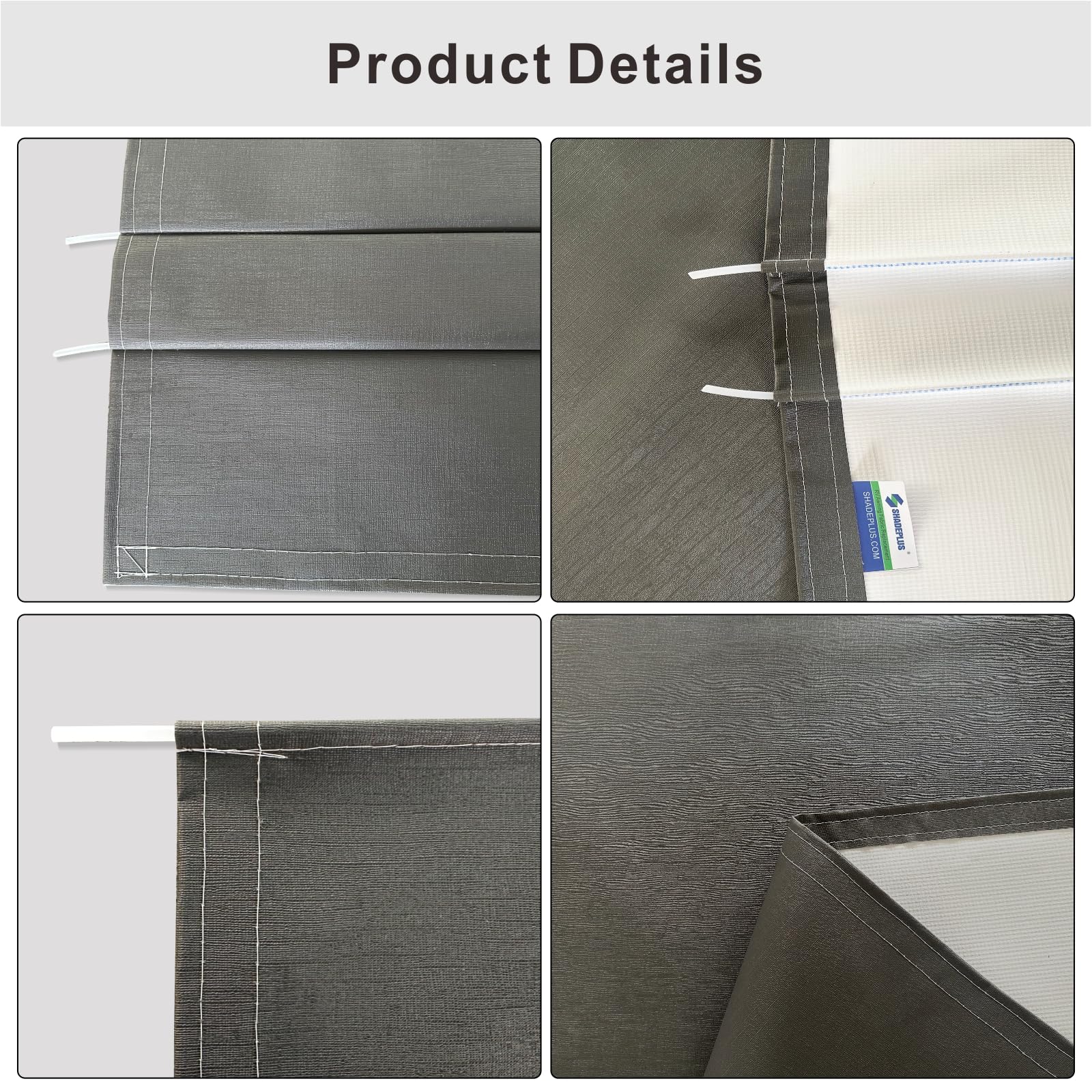 SHADEPLUS easy-installation replacement with three sewn-in cords secures quickly without tools.