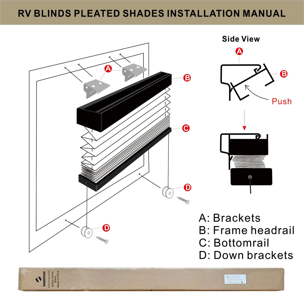 SHADEPLUS RV pleated shade height adjustment in use for flexible light control.