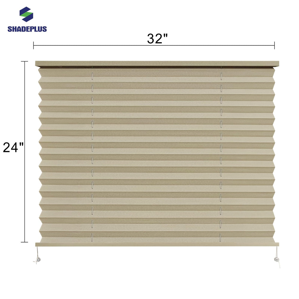 SHADEPLUS RV pleated shade on cabin window for daytime privacy.