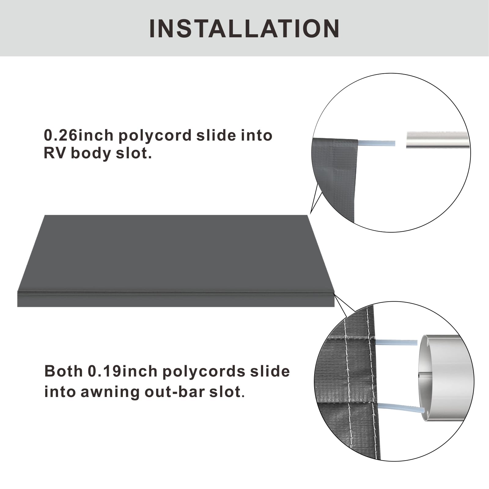 SHADEPLUS size guide helps measure arm spacing for a proper fit.