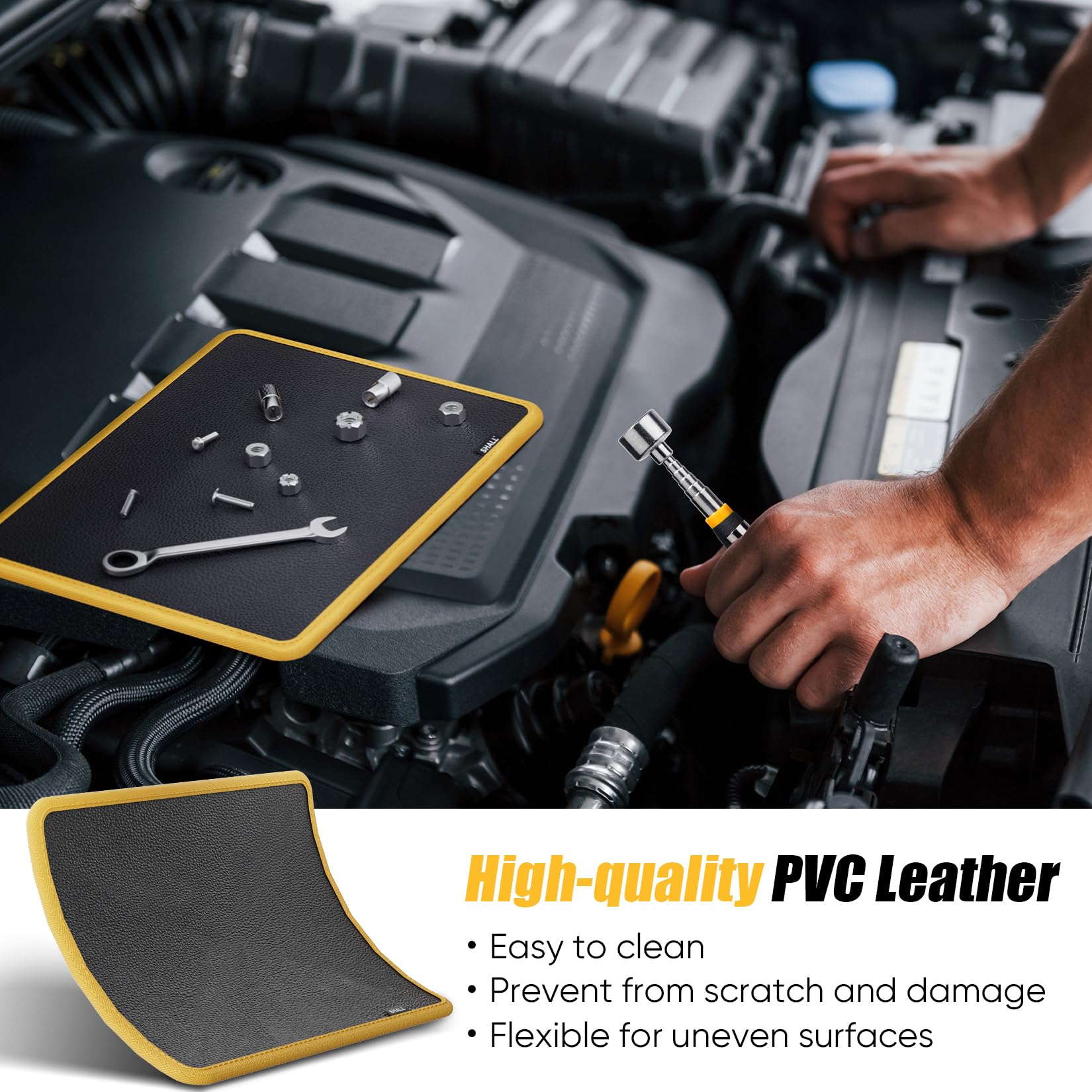 SHALL flexible-magnetic-holder-pad adapts to uneven metal surfaces.
