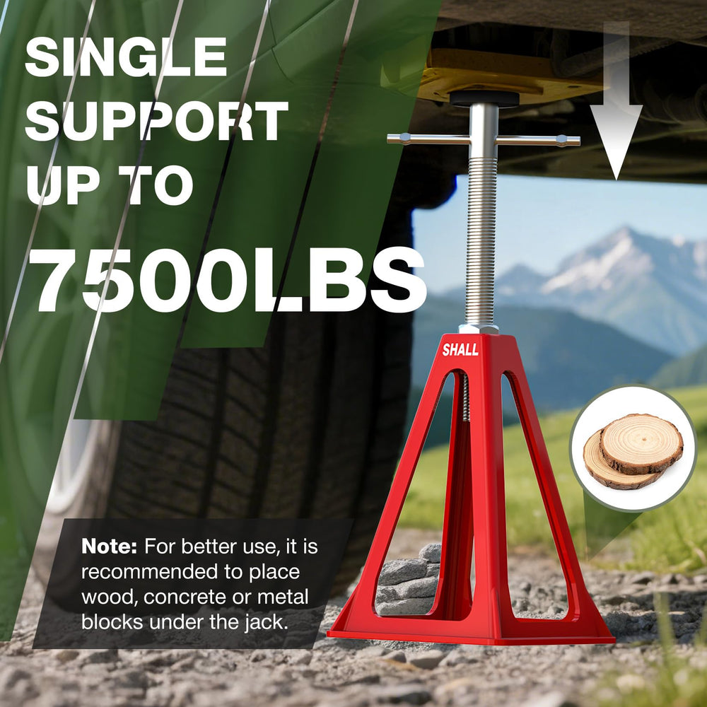 SHALL RV stabilizer jacks adjustable height for precise leveling on campsites.