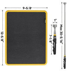 SHALL telescoping-magnetic-pickup-tool extended to reach tight spaces for dropped items.