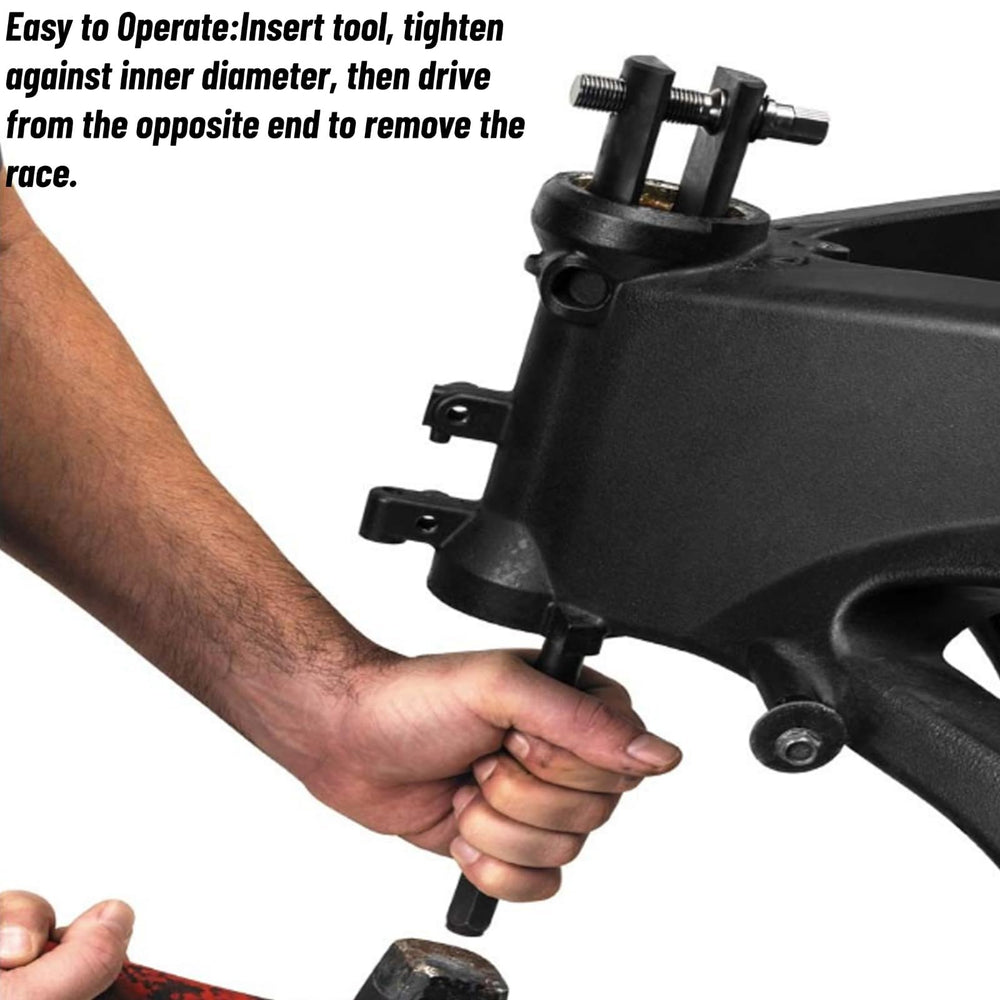 Shanrya bearing race puller operating from opposite end for easy removal.