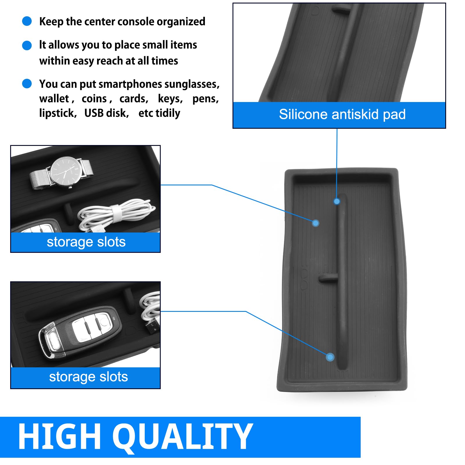 SHAOHAO Lexus RX center console organizer with premium matte finish for a sleek interior.