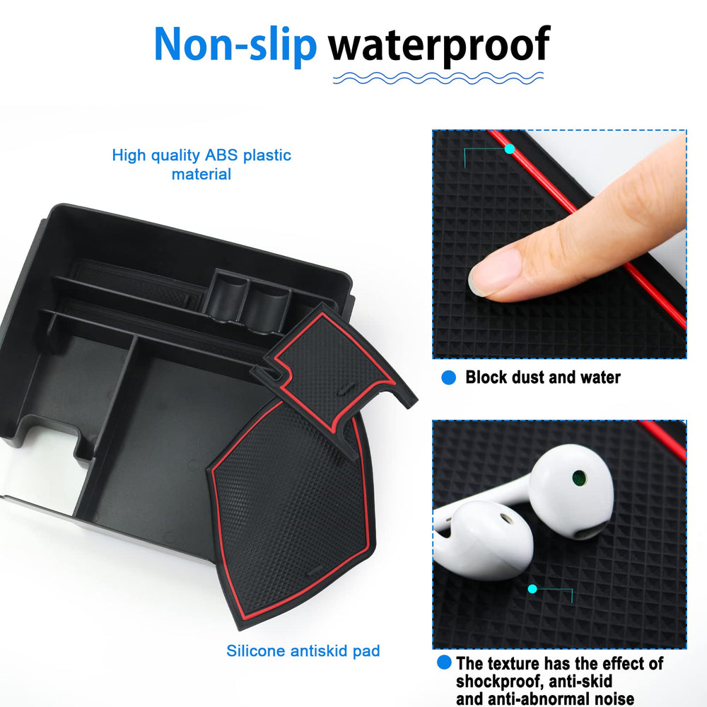 SHAOHAO console tray with non-slip liner prevents rattling during drives.