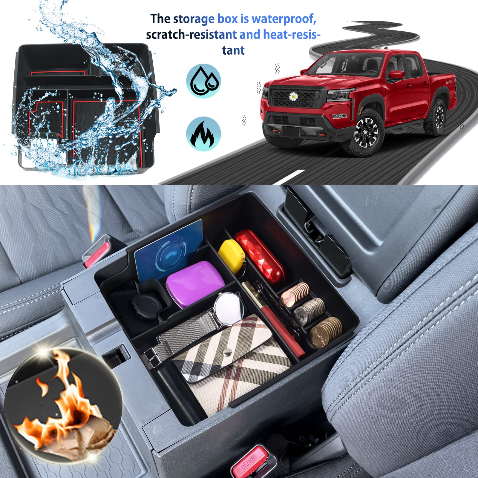 SHAOHAO Frontier console organizer, top view, maximizes storage and quick access.