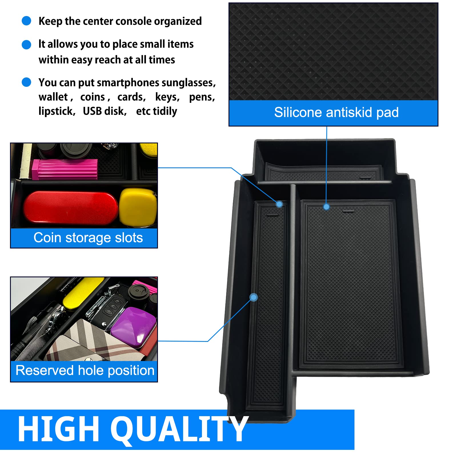 SHAOHAO Pathfinder center-console tray features premium matte material for durability.