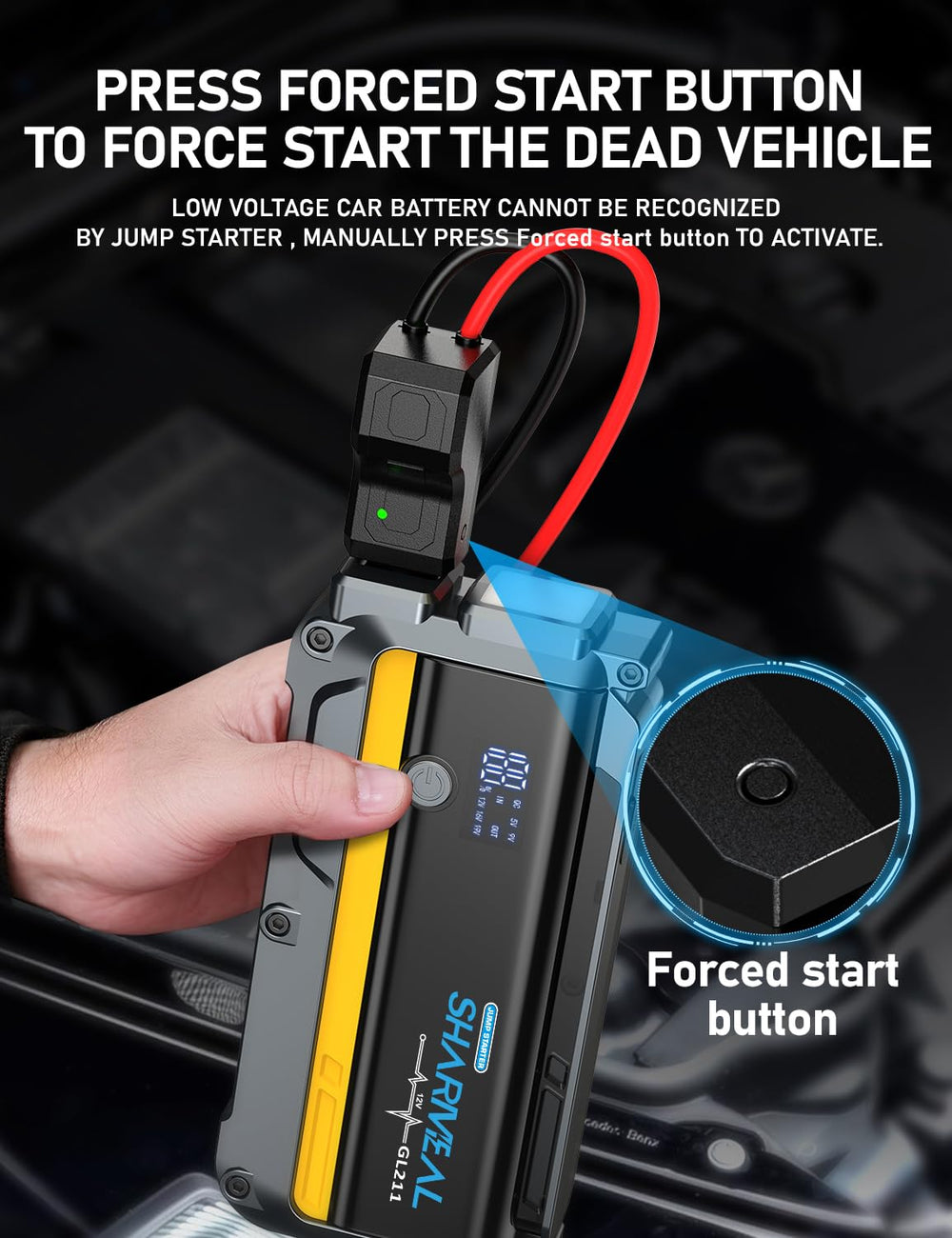 Sharmeal 7000A built-in LED flashlight for emergencies.