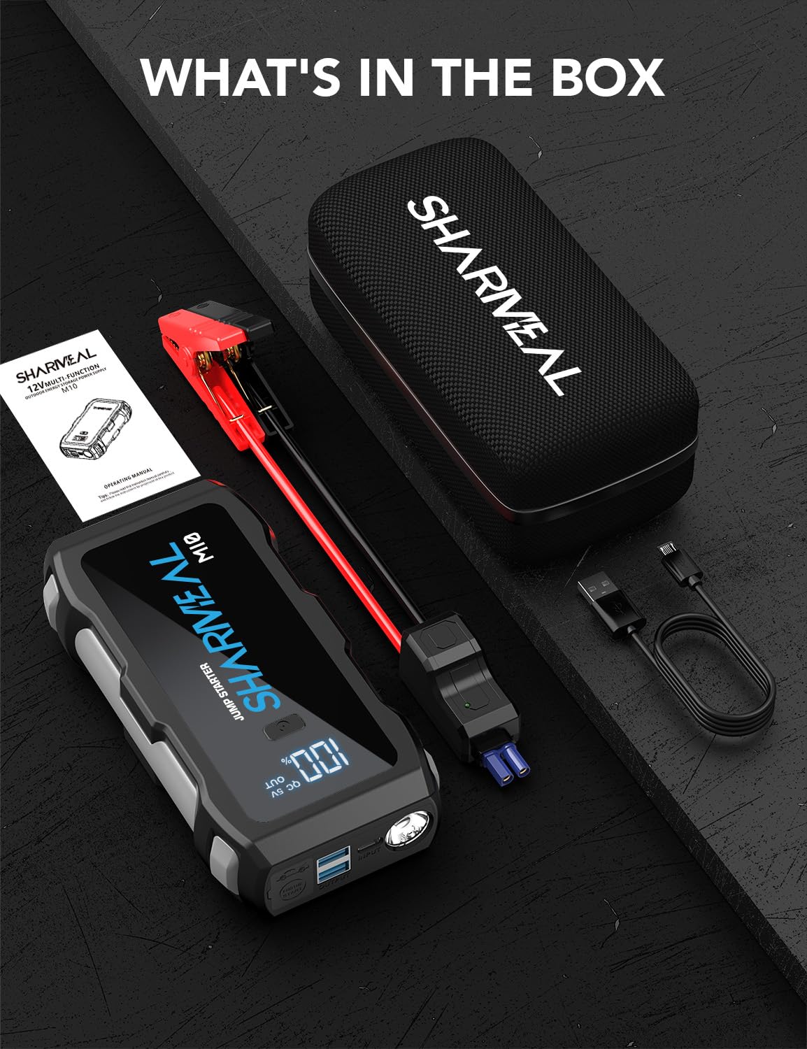 Sharmeal Jump Starter 5000A travel-ready with warranty and support