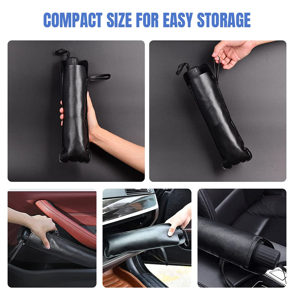 Compact SHARPAI shade stored neatly in a car door or glove box