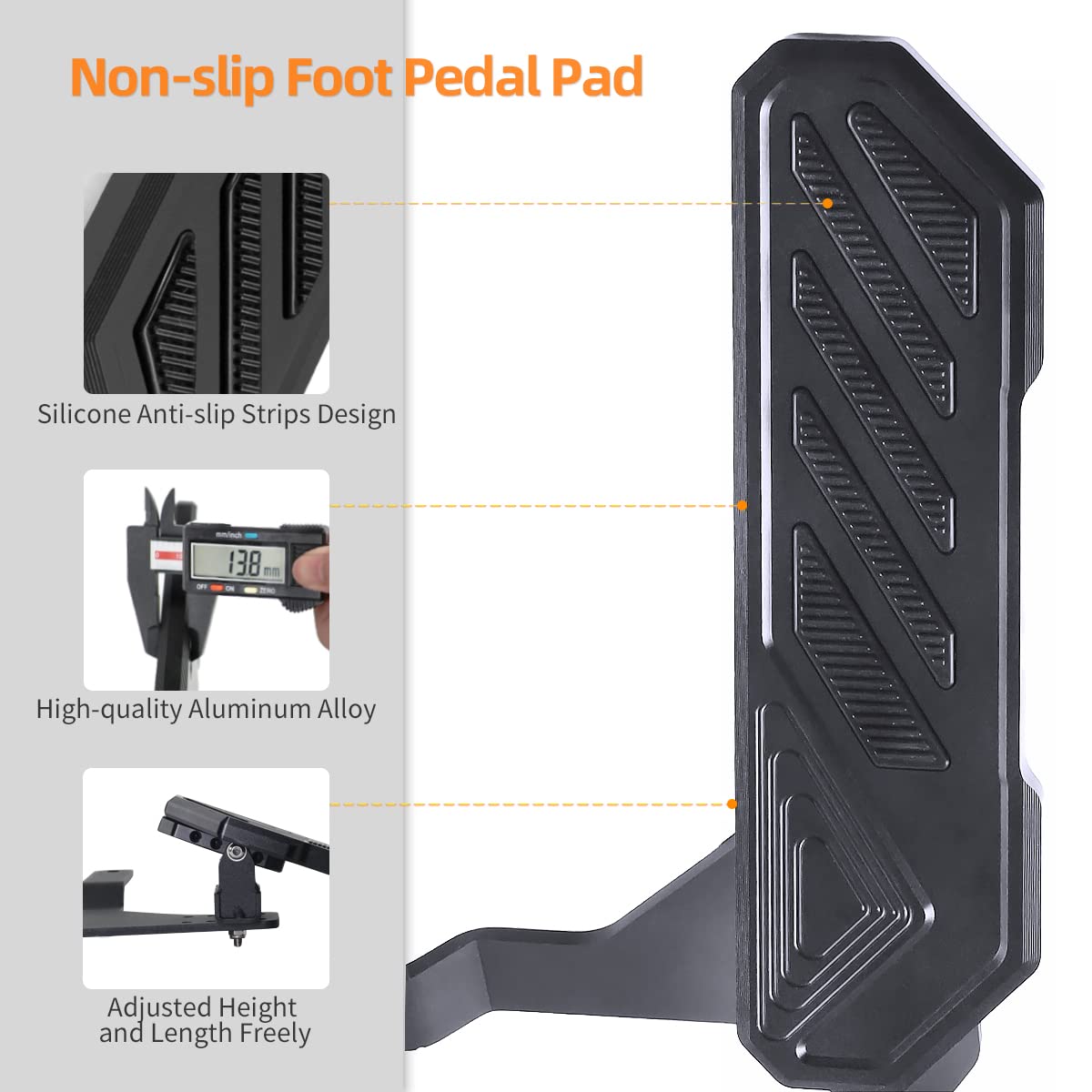 SHEAM Dead Pedal double-hole fixing keeps the pedal stable.