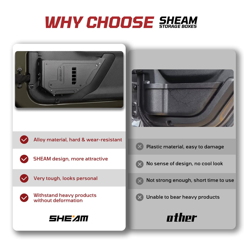 SHEAM pocket contents example showing organized items inside door storage