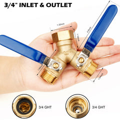 SheeChung hose splitter long handle provides leverage for smooth flow control