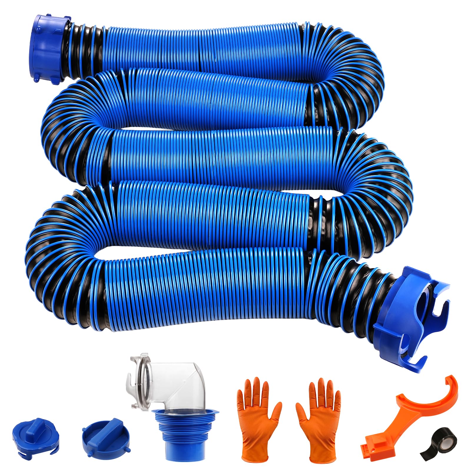 SheeChung 20ft RV sewer hose kit extended length for flexible dump station setup.
