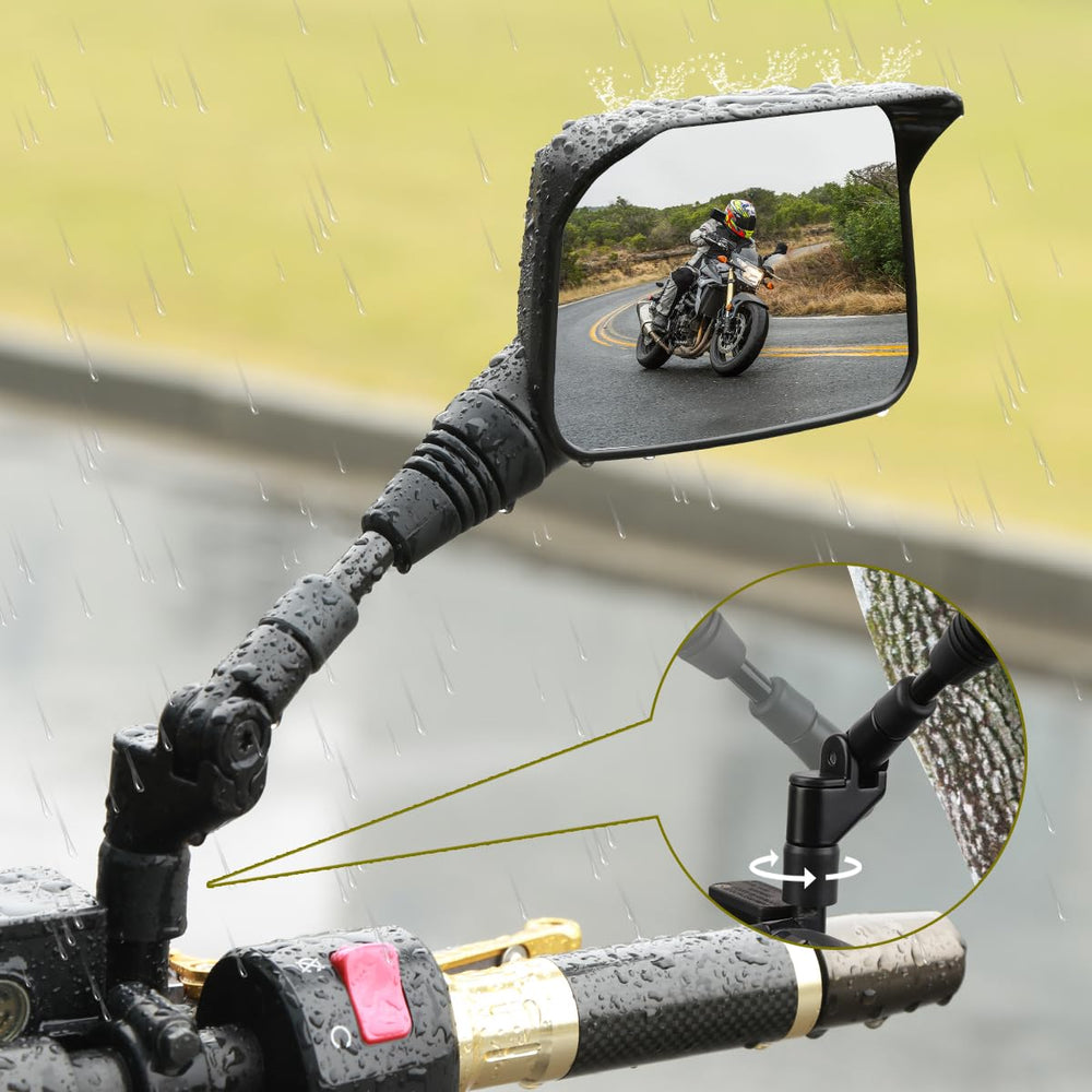 SHEJISI 2-pack mirrors with impact-resistant frame for rugged riding
