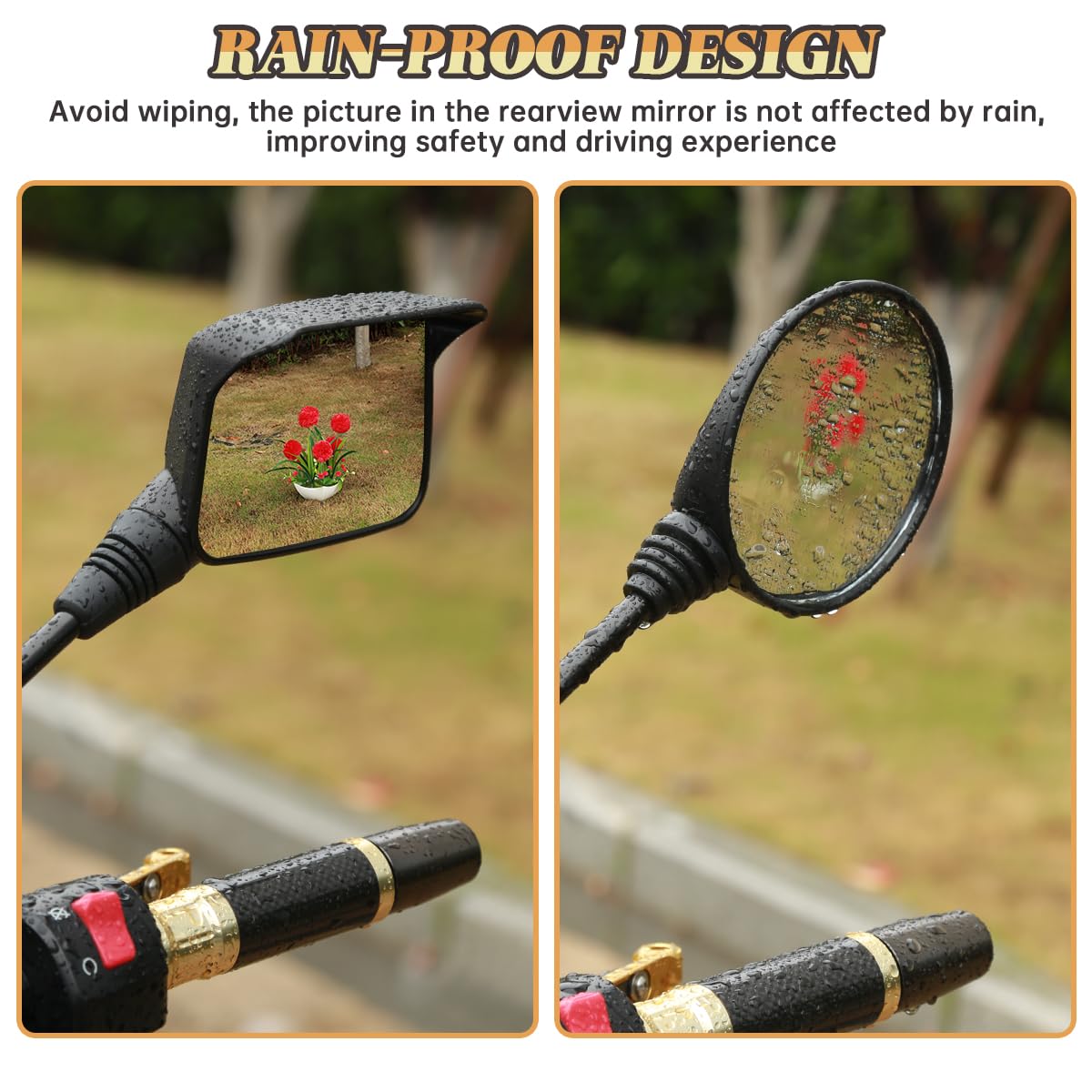 SHEJISI rain brow protection mirrors reduce water on glass for rainy-day visibility