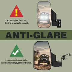 Durable ABS shell on SHEJISI Ranger mirrors designed for rugged UTV use