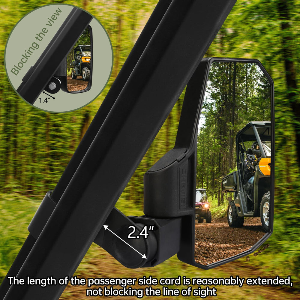 SHEJISI Ranger mirrors fit Polaris and Can-Am models for versatile use