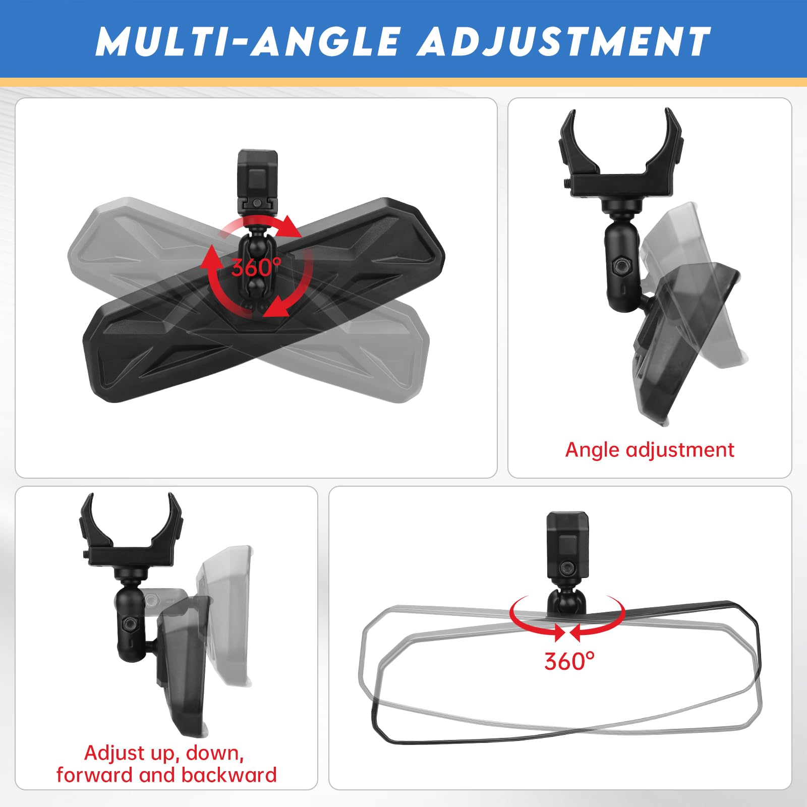 Aluminum clamps and ABS shell on the SHEJISI mirror for durable protection.