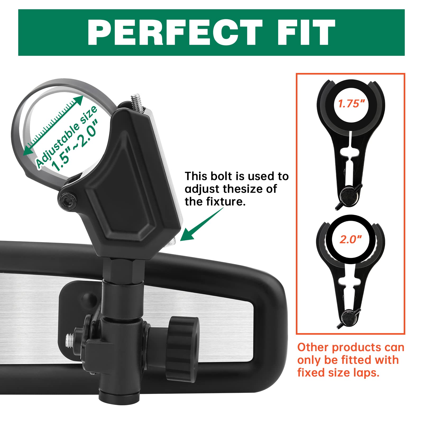 SHEJISI UTV mirror uses explosion-proof glass for clear, tough visibility.