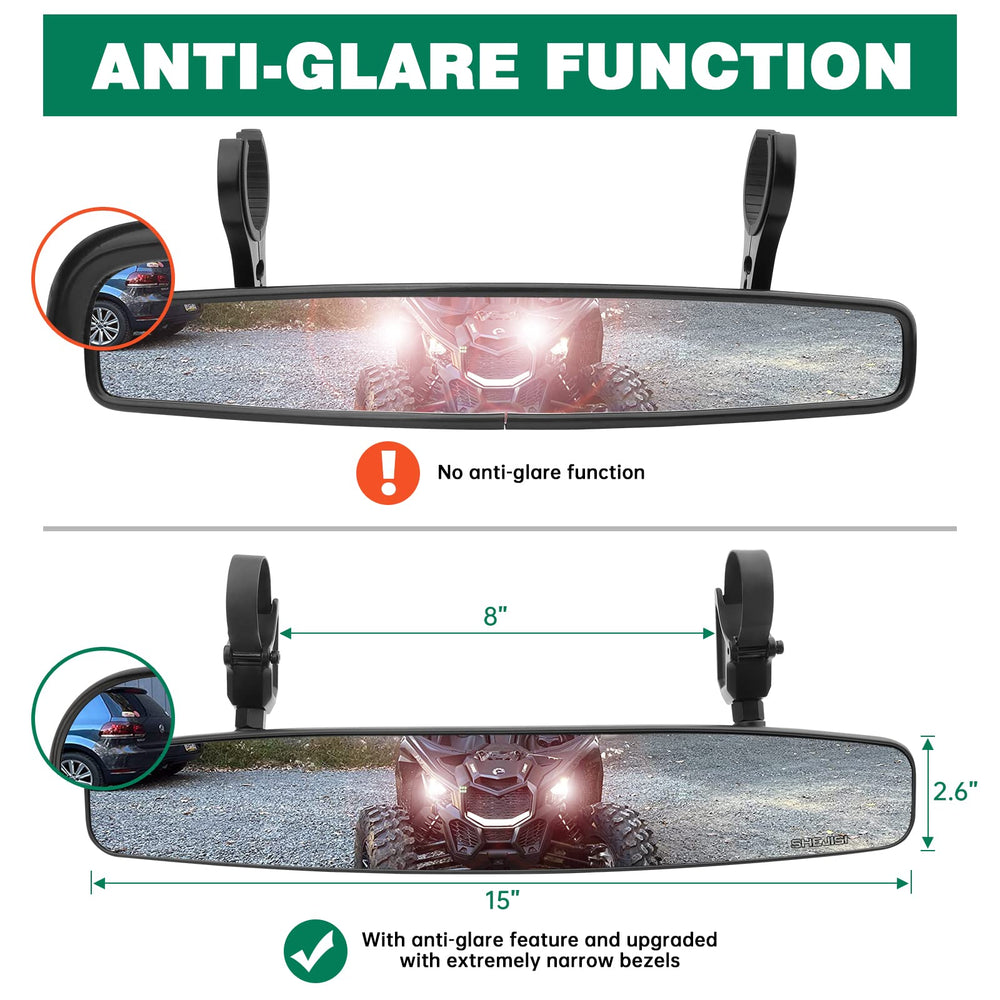 SHEJISI UTV mirror compatible with Polaris RZR for flexible installations.