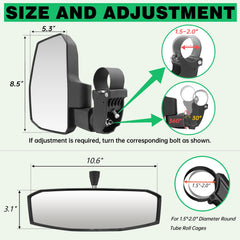 SHEJISI UTV left side mirror improves side awareness during off-road runs.