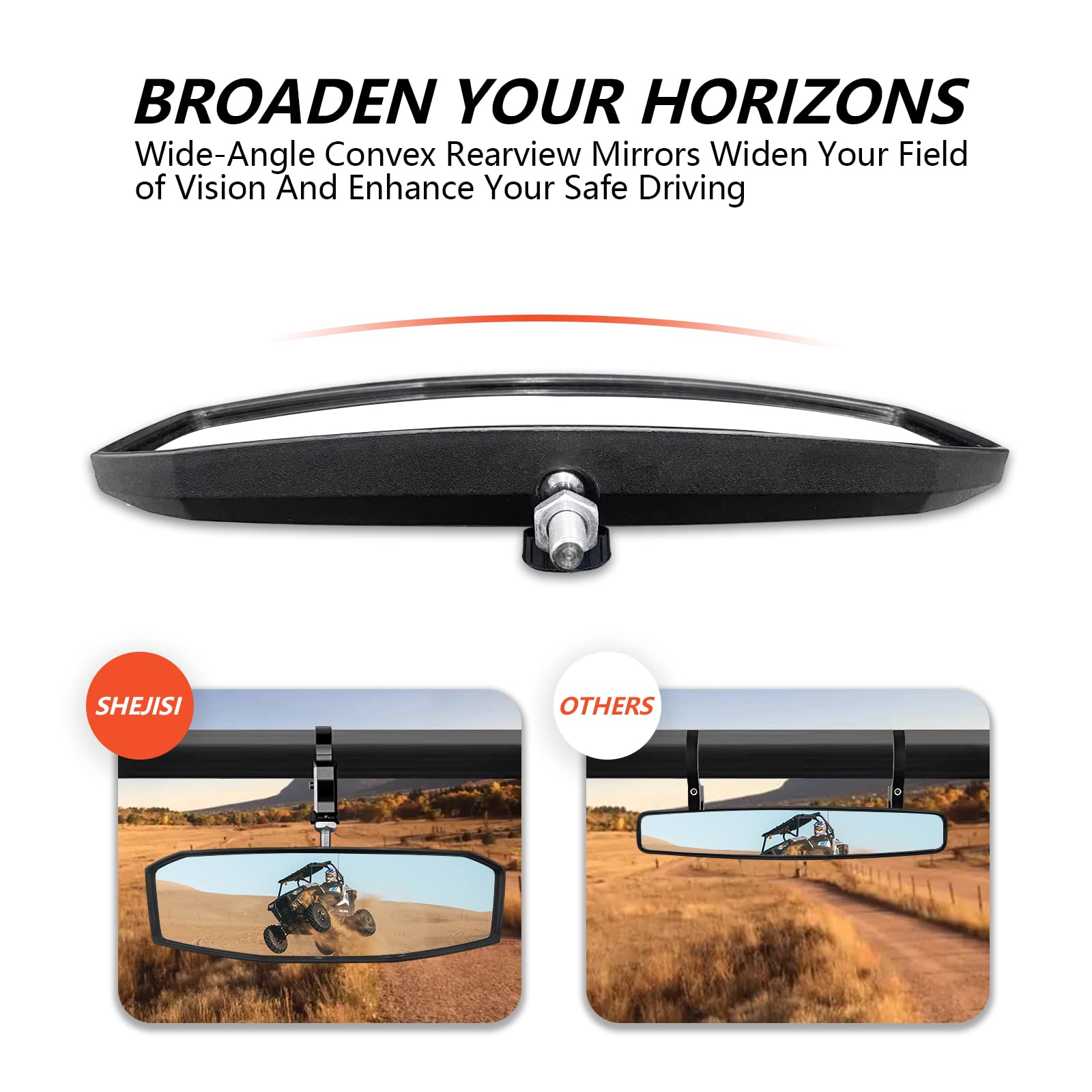 SHEJISI mirror system on vehicle enhances rear hazard detection.